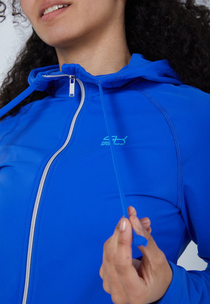 Mädchen & Damen und Gender Tennis Joggingjacke mit Kapuze, kobaltblau von SPORTKIND