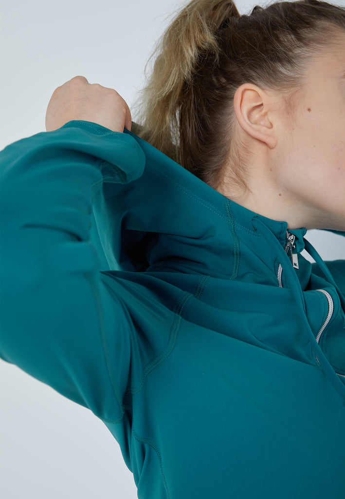 Mädchen & Damen und Gender Tennis Joggingjacke mit Kapuze, petrol grün von SPORTKIND