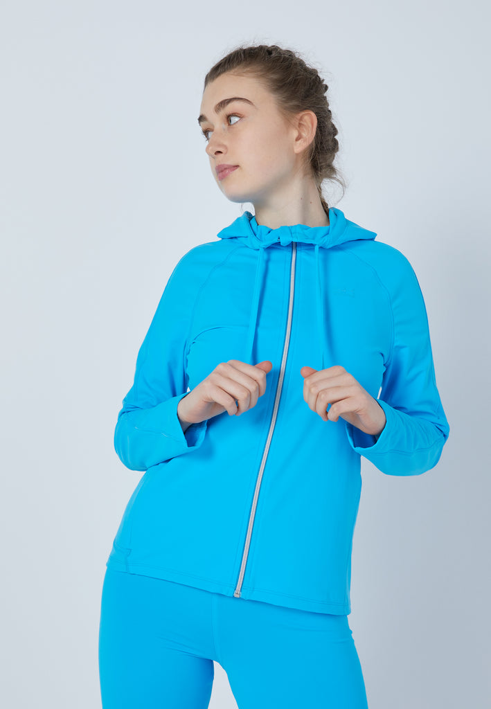 Mädchen & Damen und Gender Tennis Joggingjacke mit Kapuze, türkis von SPORTKIND