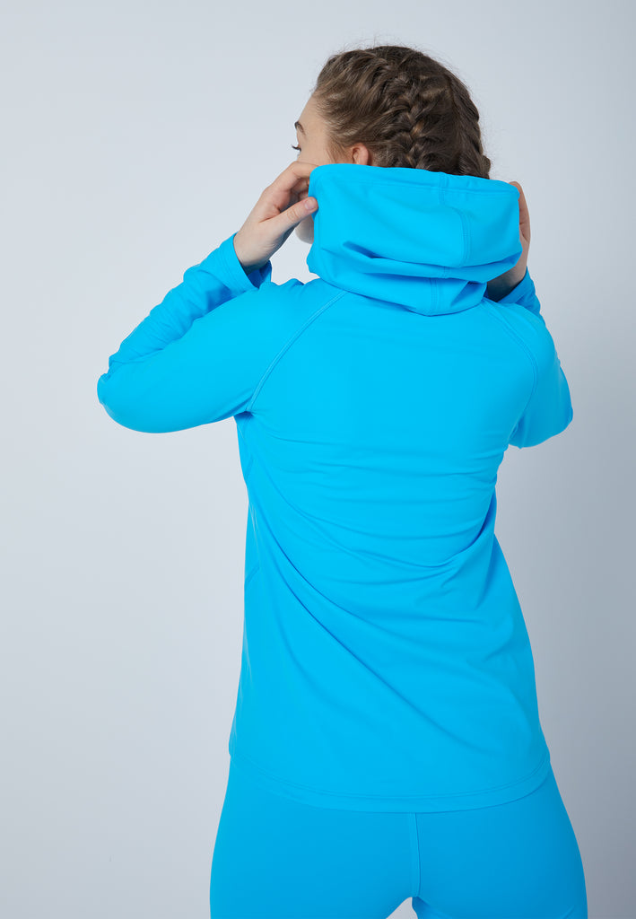 Mädchen & Damen und Gender Tennis Joggingjacke mit Kapuze, türkis von SPORTKIND