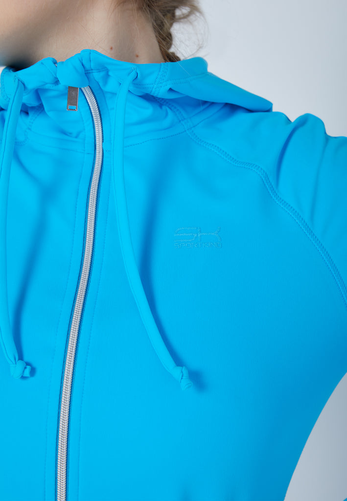 Mädchen & Damen und Gender Tennis Joggingjacke mit Kapuze, türkis von SPORTKIND