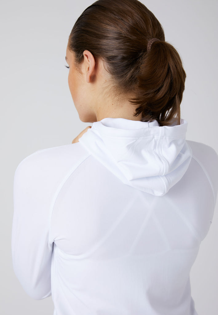 Mädchen & Damen und Gender Tennis Joggingjacke mit Kapuze, weiß von SPORTKIND