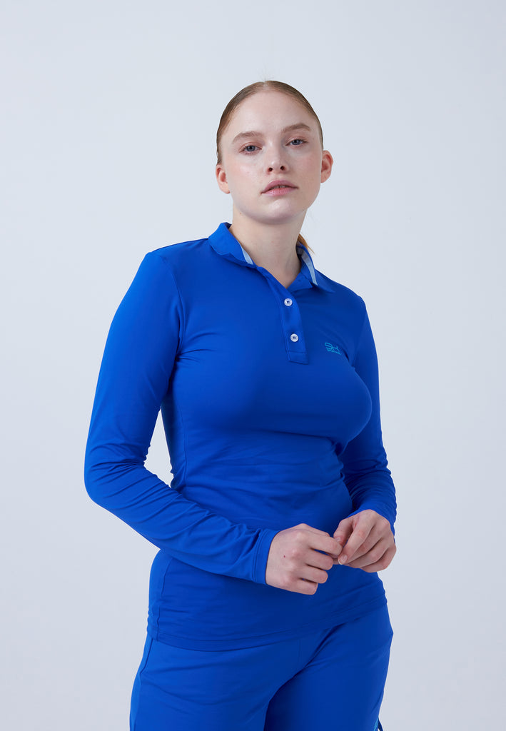 Mädchen & Damen und Gender Tennis Langarm Poloshirt Damen & Mädchen, kobaltblau von SPORTKIND