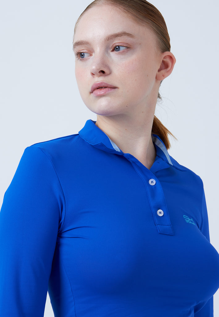 Mädchen & Damen und Gender Tennis Langarm Poloshirt Damen & Mädchen, kobaltblau von SPORTKIND