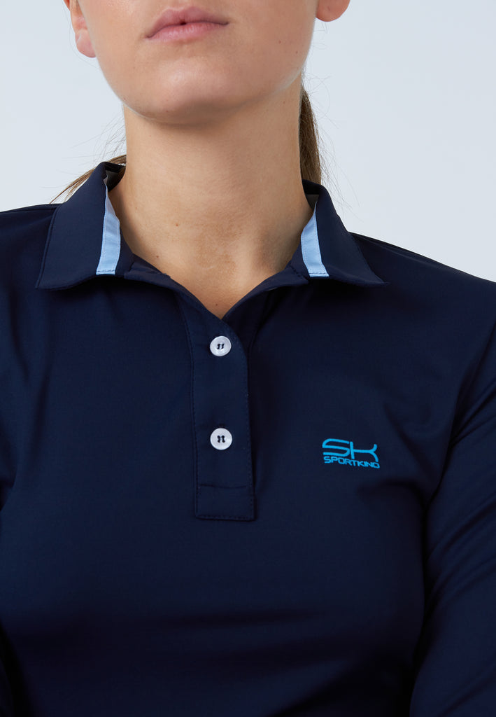 Mädchen & Damen und Gender Tennis Langarm Poloshirt Damen & Mädchen, navy blau von SPORTKIND