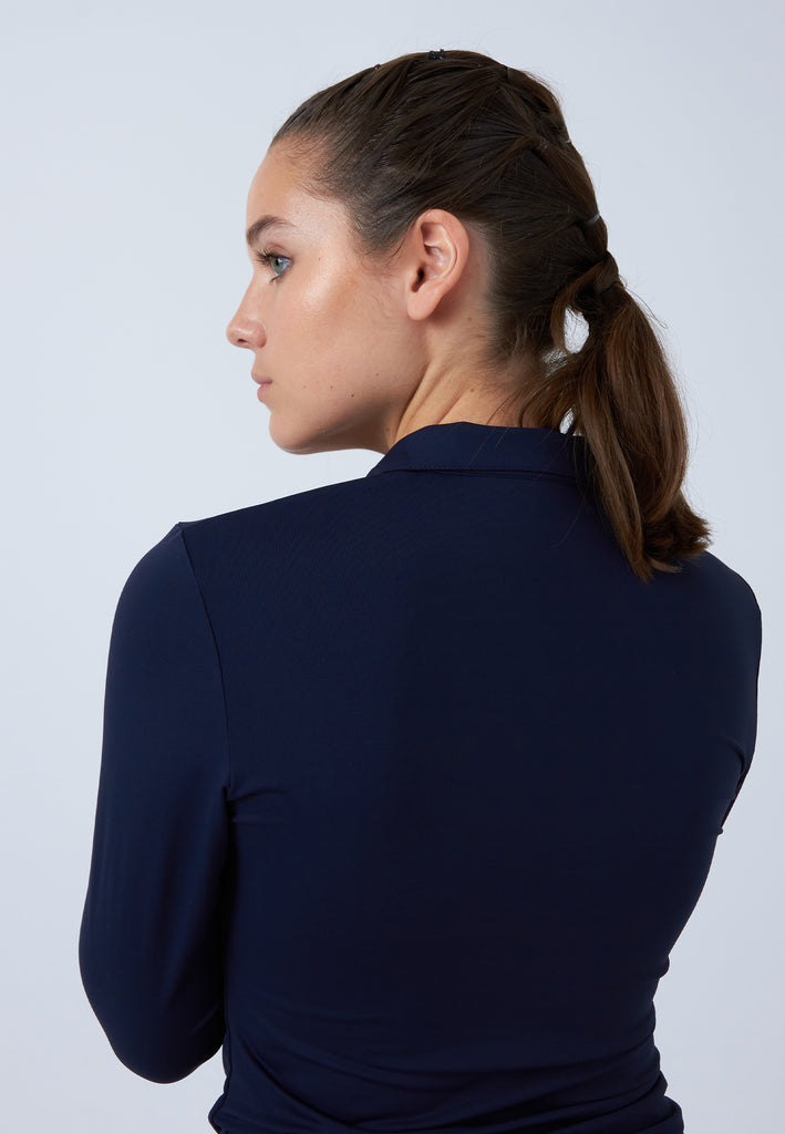 Mädchen & Damen und Gender Tennis Langarm Poloshirt Damen & Mädchen, navy blau von SPORTKIND