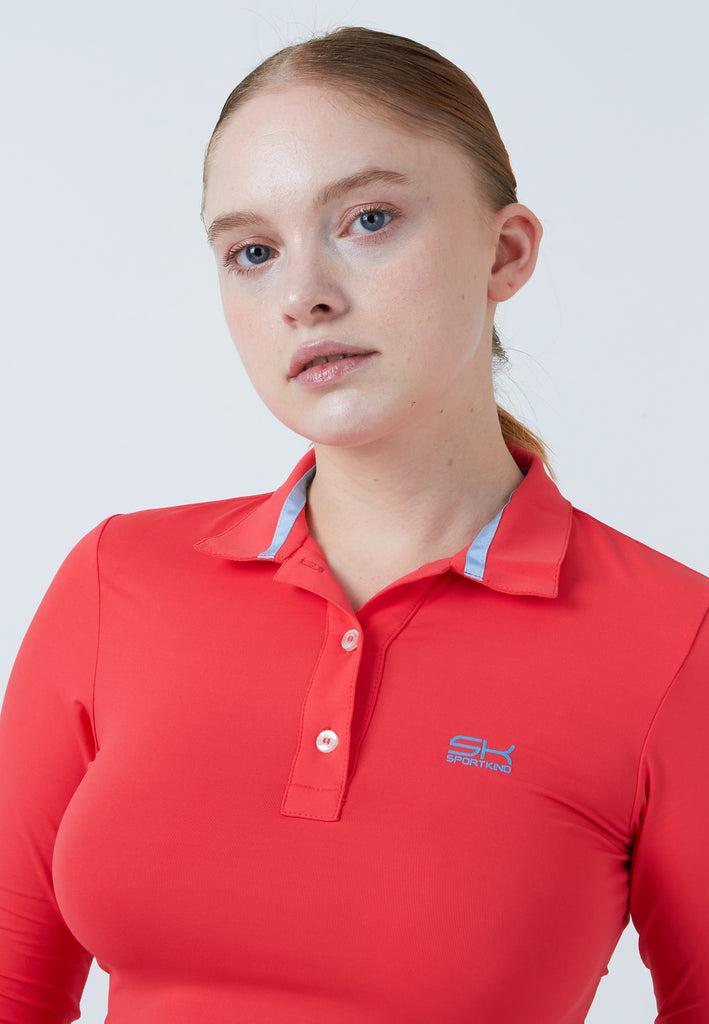 Mädchen & Damen und Gender Tennis Langarm Poloshirt Damen & Mädchen, pfirsich von SPORTKIND