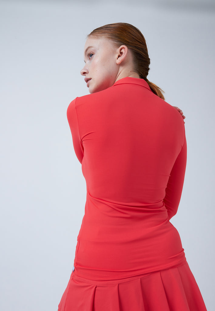 Mädchen & Damen und Gender Tennis Langarm Poloshirt Damen & Mädchen, pfirsich von SPORTKIND