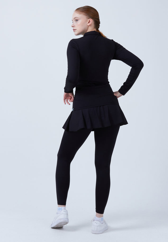 Mädchen & Damen und Gender Tennis Langarm Poloshirt Damen & Mädchen, schwarz von SPORTKIND