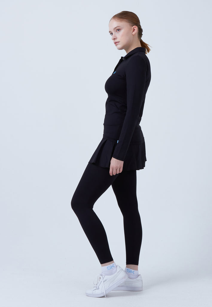 Mädchen & Damen und Gender Tennis Langarm Poloshirt Damen & Mädchen, schwarz von SPORTKIND