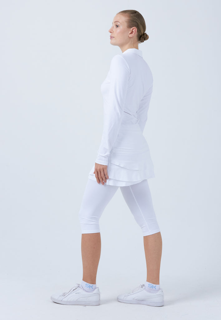 Mädchen & Damen und Gender Tennis Langarm Poloshirt Damen & Mädchen, weiß von SPORTKIND