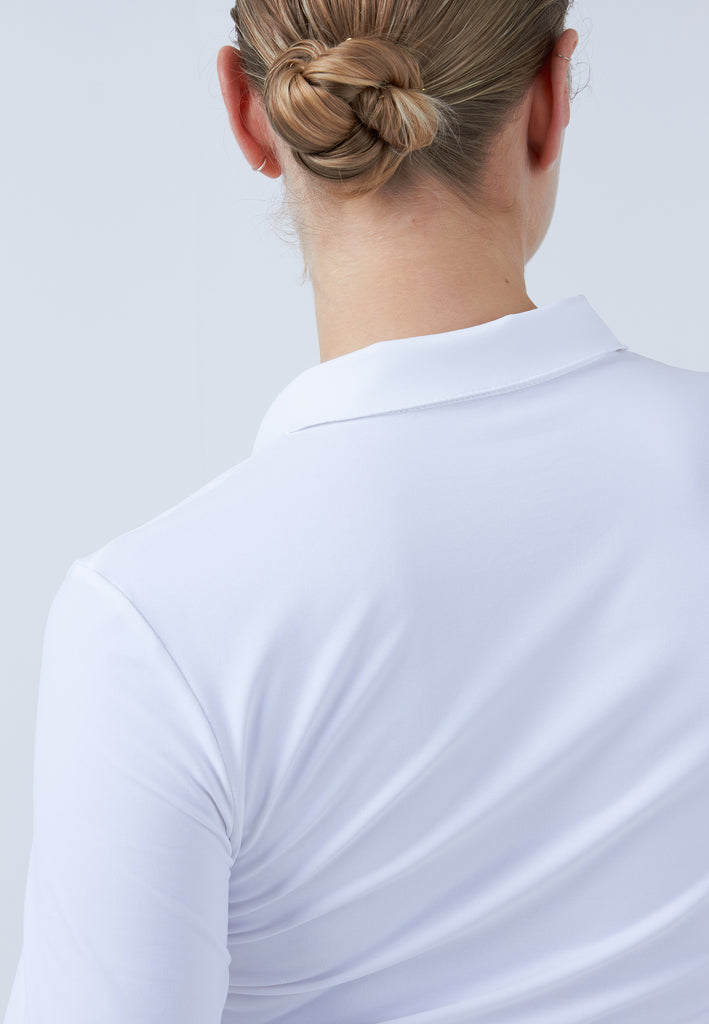 Mädchen & Damen und Gender Tennis Langarm Poloshirt Damen & Mädchen, weiß von SPORTKIND
