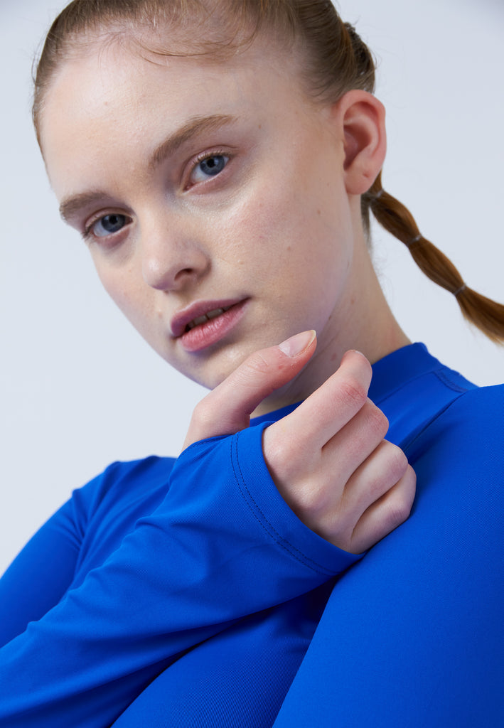 Mädchen & Damen und Gender Tennis Langarmshirt High-Neck Damen & Mädchen, kobaltblau von SPORTKIND