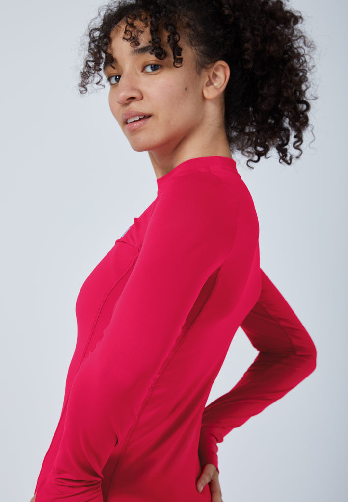 Mädchen & Damen und Gender Tennis Langarmshirt High-Neck Damen & Mädchen, pink von SPORTKIND