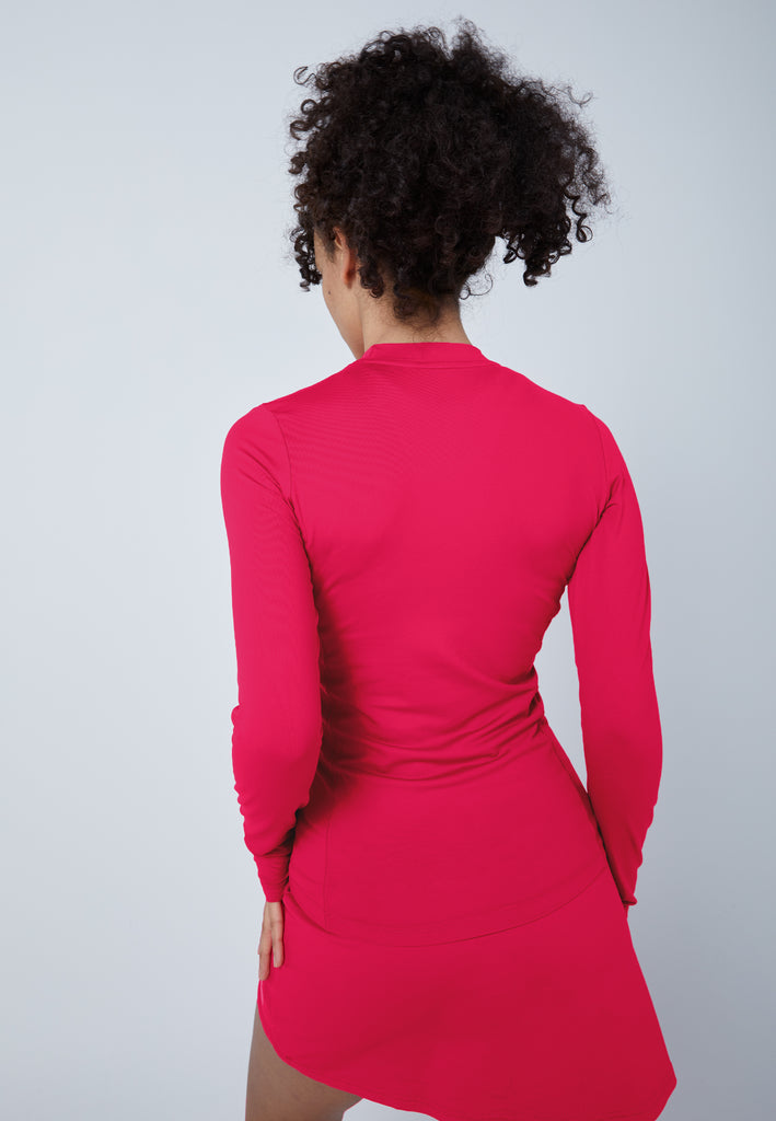 Mädchen & Damen und Gender Tennis Langarmshirt High-Neck Damen & Mädchen, pink von SPORTKIND