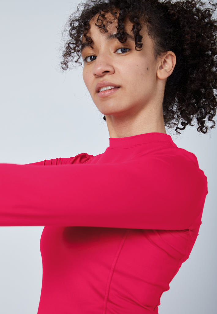 Mädchen & Damen und Gender Tennis Langarmshirt High-Neck Damen & Mädchen, pink von SPORTKIND