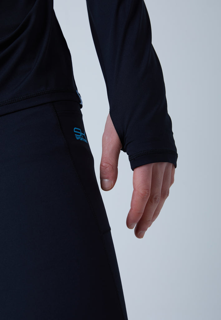 Jungen & Herren und Gender Tennis Langarmshirt High-Neck Herren & Jungen, schwarz von SPORTKIND