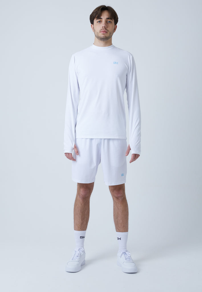Jungen & Herren und Gender Tennis Langarmshirt High-Neck Herren & Jungen, weiss von SPORTKIND