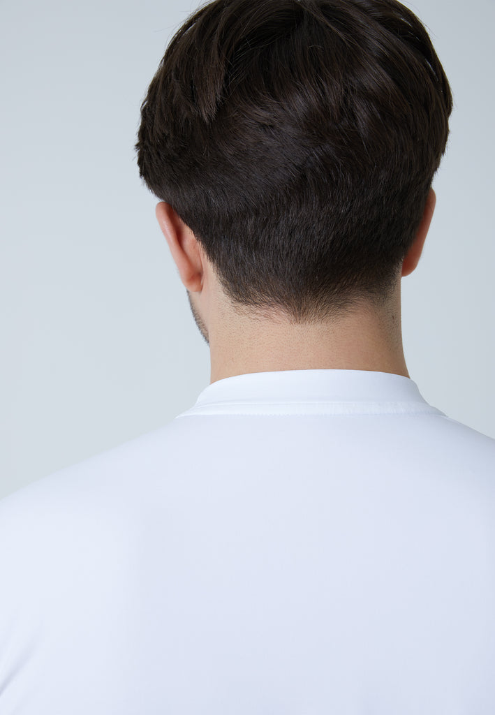 Jungen & Herren und Gender Tennis Langarmshirt High-Neck Herren & Jungen, weiss von SPORTKIND