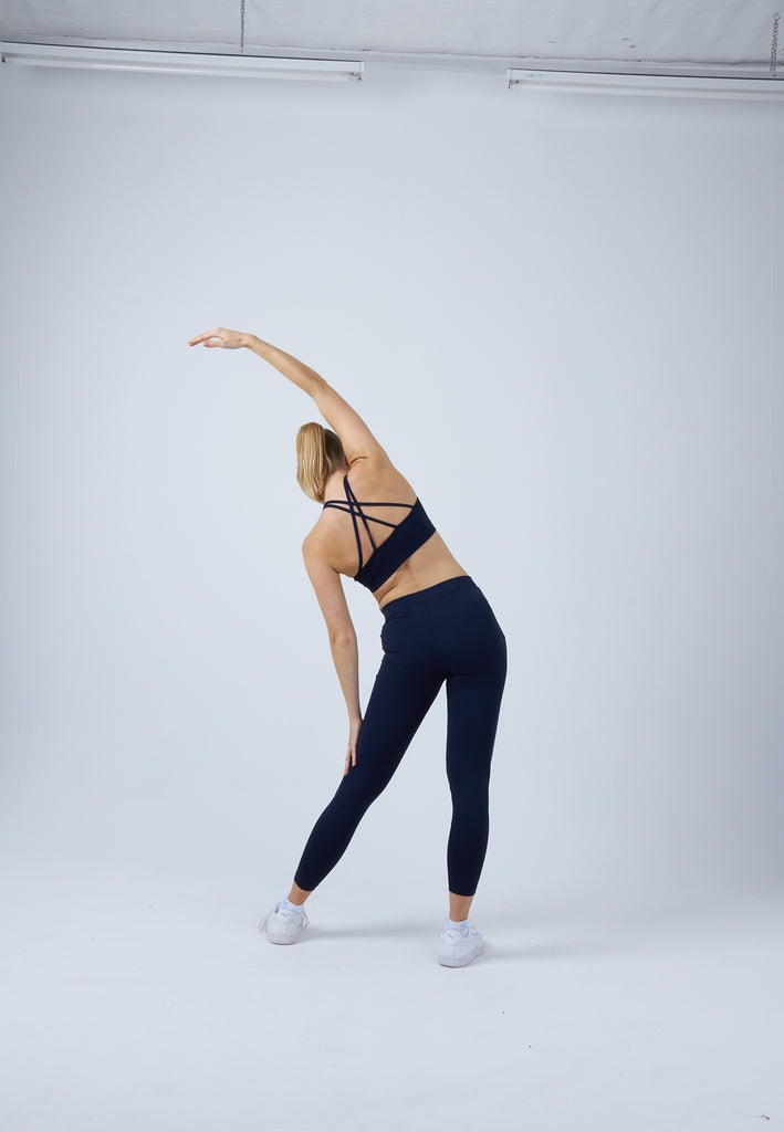 Mädchen & Damen und Gender Tennis Leggings mit Taschen lang, navy blau von SPORTKIND