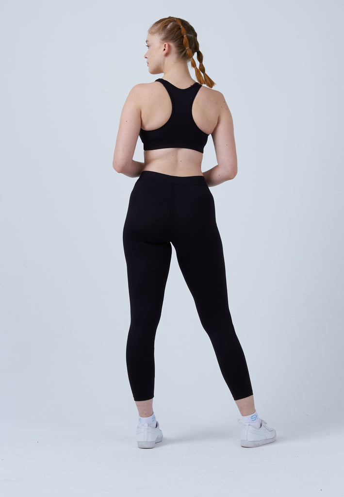 Mädchen & Damen und Gender Tennis Leggings mit Taschen lang, schwarz von SPORTKIND