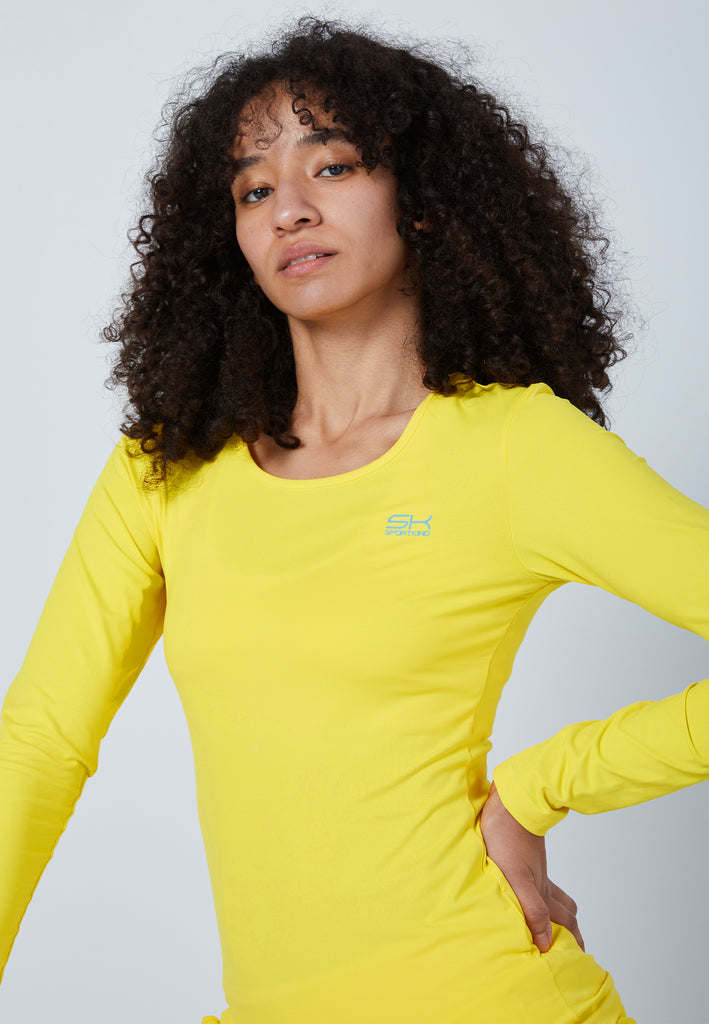 Mädchen & Damen und Gender Tennis Longsleeve Shirt, gelb von SPORTKIND