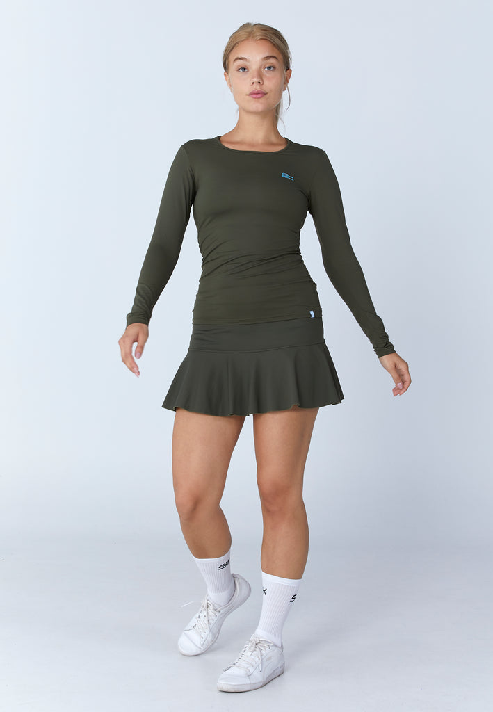 Mädchen & Damen Tennis Longsleeve Shirt, khaki von SPORTKIND