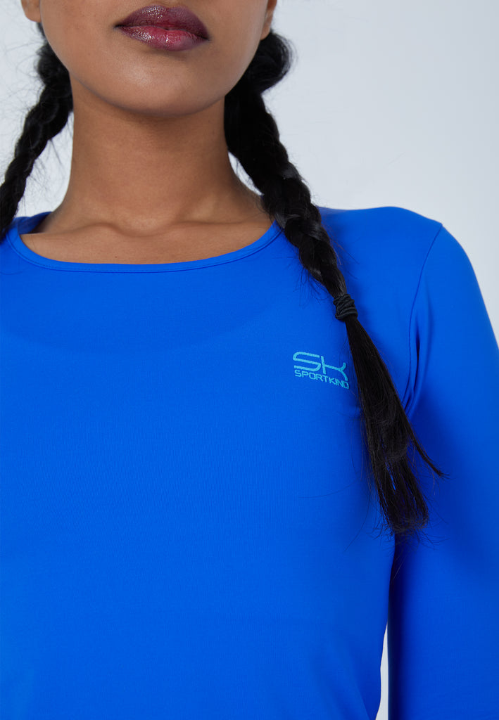 Mädchen & Damen und Gender Tennis Longsleeve Shirt, kobaltblau von SPORTKIND