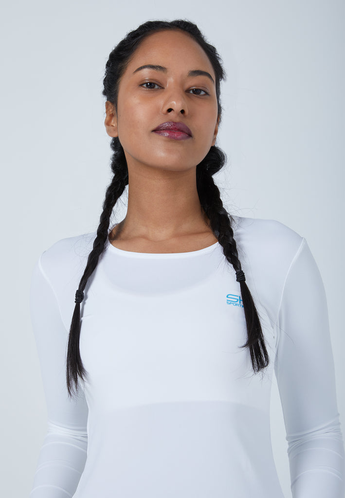 Mädchen & Damen und Gender Tennis Longsleeve Shirt, weiß von SPORTKIND