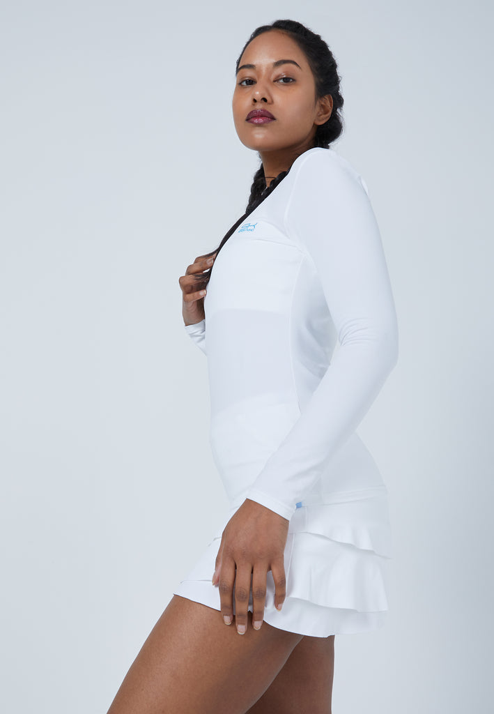 Mädchen & Damen und Gender Tennis Longsleeve Shirt, weiß von SPORTKIND