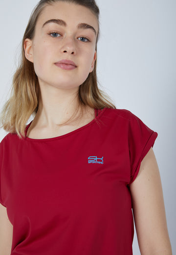 Mädchen & Damen und Gender Tennis Loose Fit Shirt, bordeaux rot von SPORTKIND