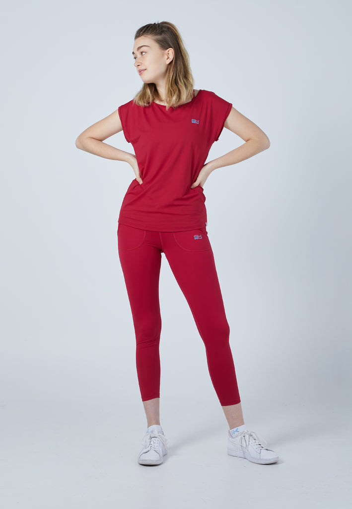 Mädchen & Damen und Gender Tennis Loose Fit Shirt, bordeaux rot von SPORTKIND