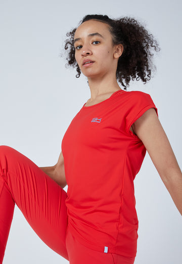 Mädchen & Damen und Gender Tennis Loose Fit Shirt, rot von SPORTKIND