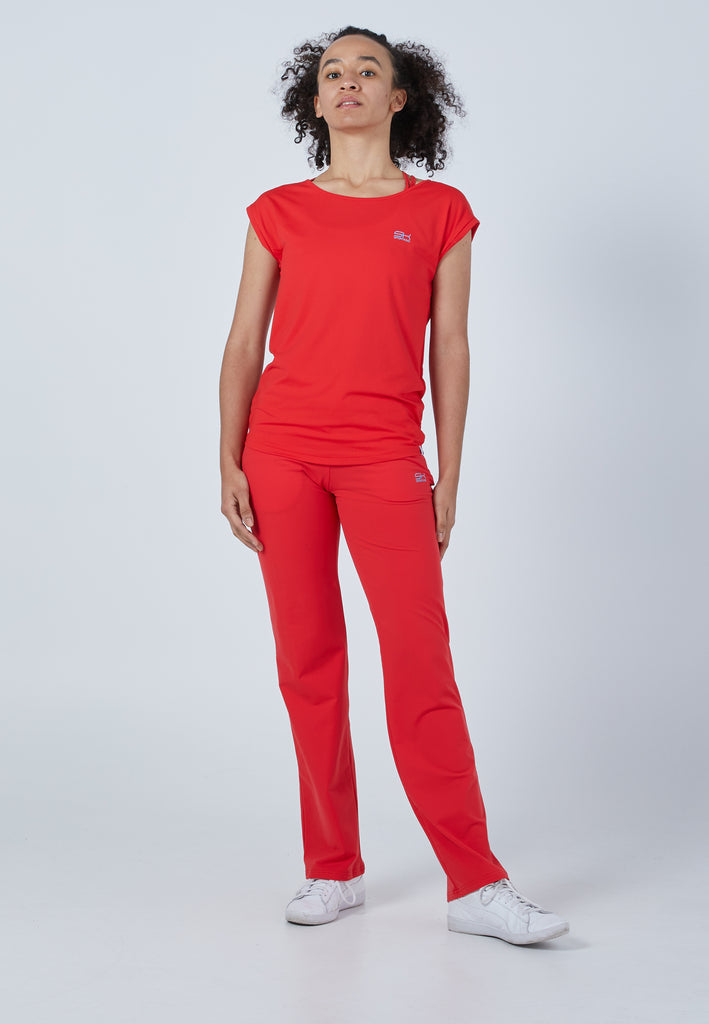 Mädchen & Damen und Gender Tennis Loose Fit Shirt, rot von SPORTKIND