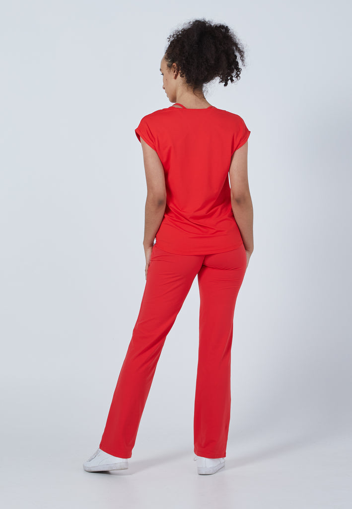 Mädchen & Damen und Gender Tennis Loose Fit Shirt, rot von SPORTKIND