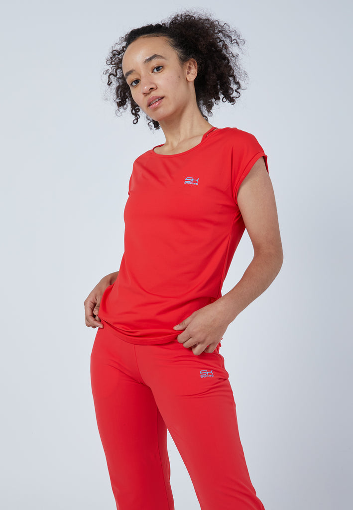 Mädchen & Damen und Gender Tennis Loose Fit Shirt, rot von SPORTKIND
