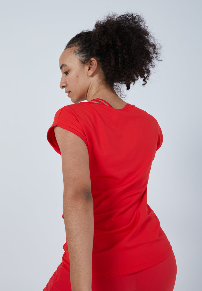 Mädchen & Damen und Gender Tennis Loose Fit Shirt, rot von SPORTKIND