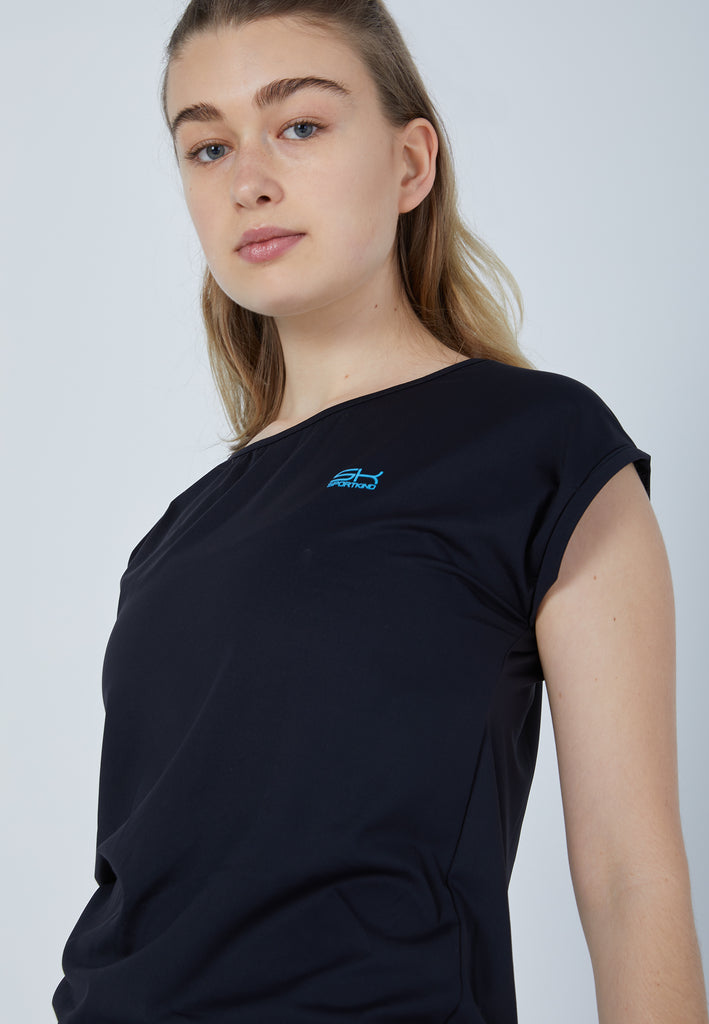 Mädchen & Damen und Gender Tennis Loose Fit Shirt, schwarz von SPORTKIND