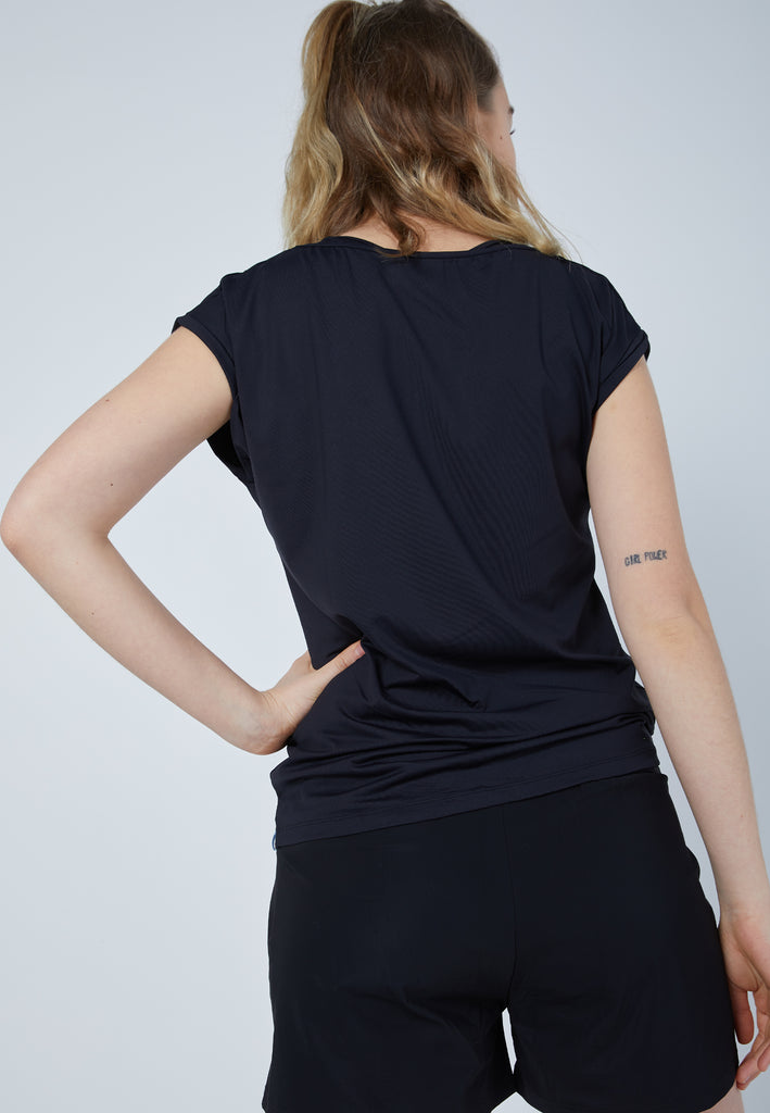 Mädchen & Damen und Gender Tennis Loose Fit Shirt, schwarz von SPORTKIND