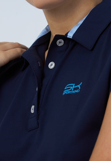 Mädchen & Damen und Gender Tennis Polo Shirt Loose-Fit, navy blau von SPORTKIND