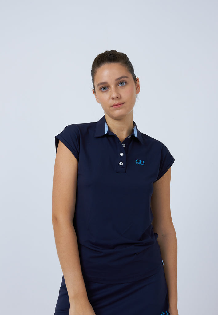 Mädchen & Damen und Gender Tennis Polo Shirt Loose-Fit, navy blau von SPORTKIND