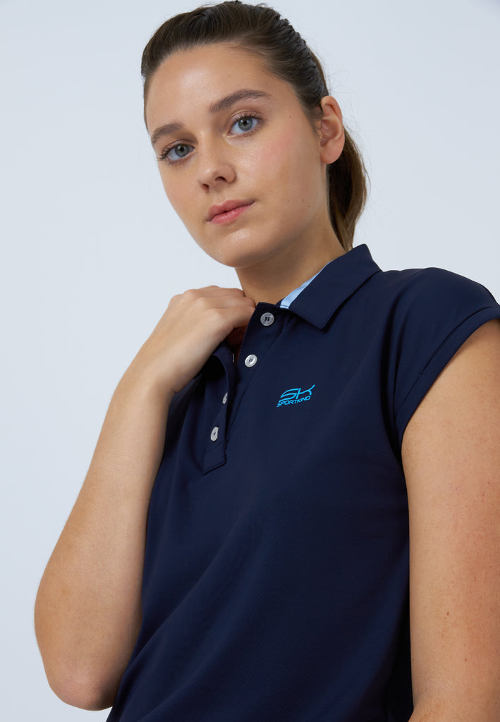 Mädchen & Damen und Gender Tennis Polo Shirt Loose-Fit, navy blau von SPORTKIND