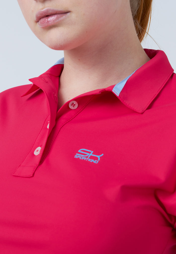Mädchen & Damen und Gender Tennis Polo Shirt Loose-Fit, pink von SPORTKIND
