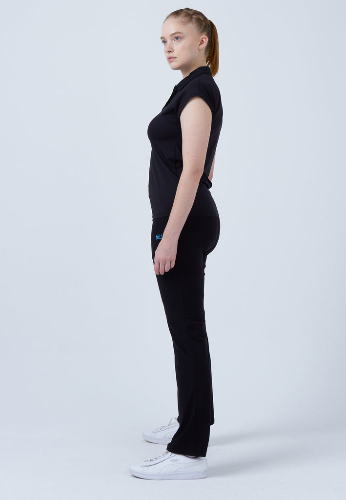 Mädchen & Damen und Gender Tennis Polo Shirt Loose-Fit, schwarz von SPORTKIND