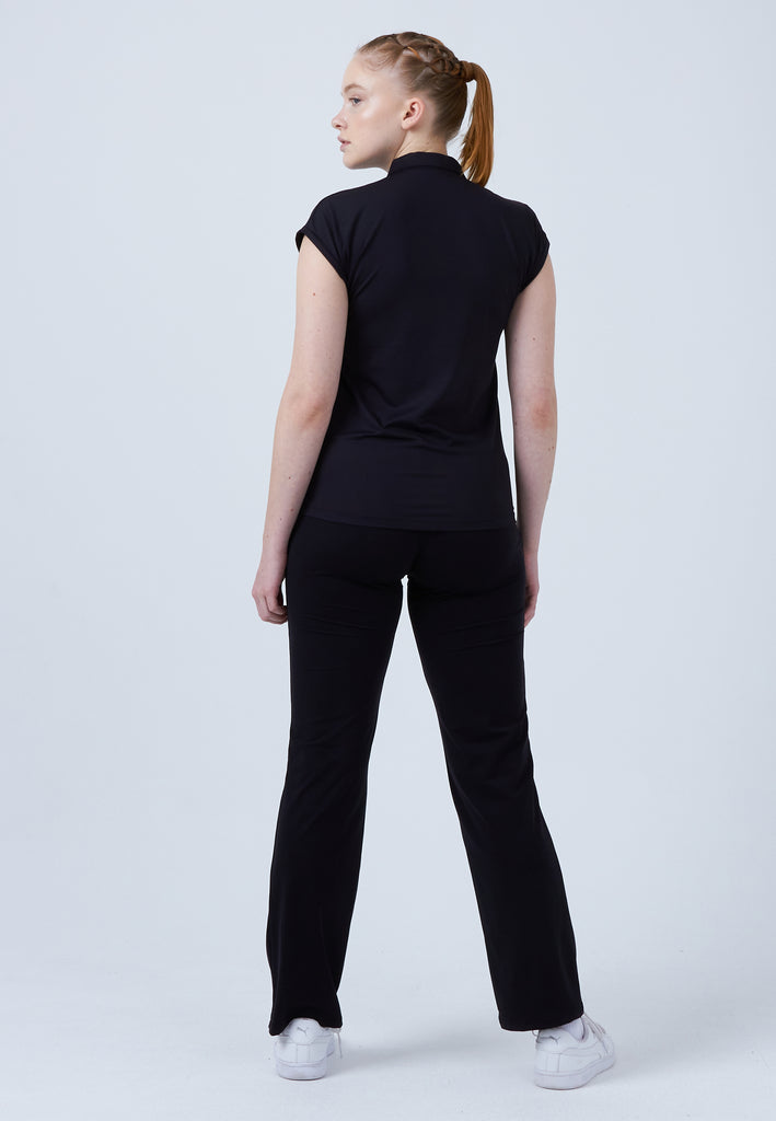 Mädchen & Damen und Gender Tennis Polo Shirt Loose-Fit, schwarz von SPORTKIND