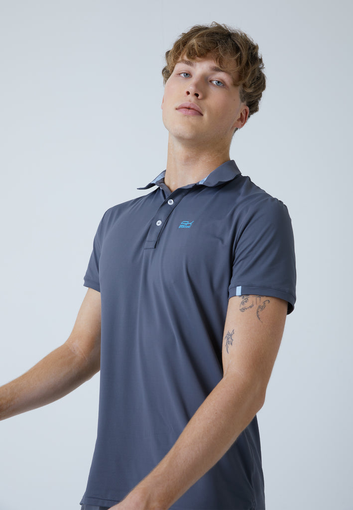 Jungen & Herren und Gender Tennis Poloshirt Herren & Jungen, grau von SPORTKIND