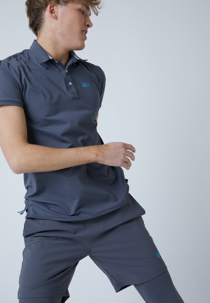 Jungen & Herren und Gender Tennis Poloshirt Herren & Jungen, grau von SPORTKIND