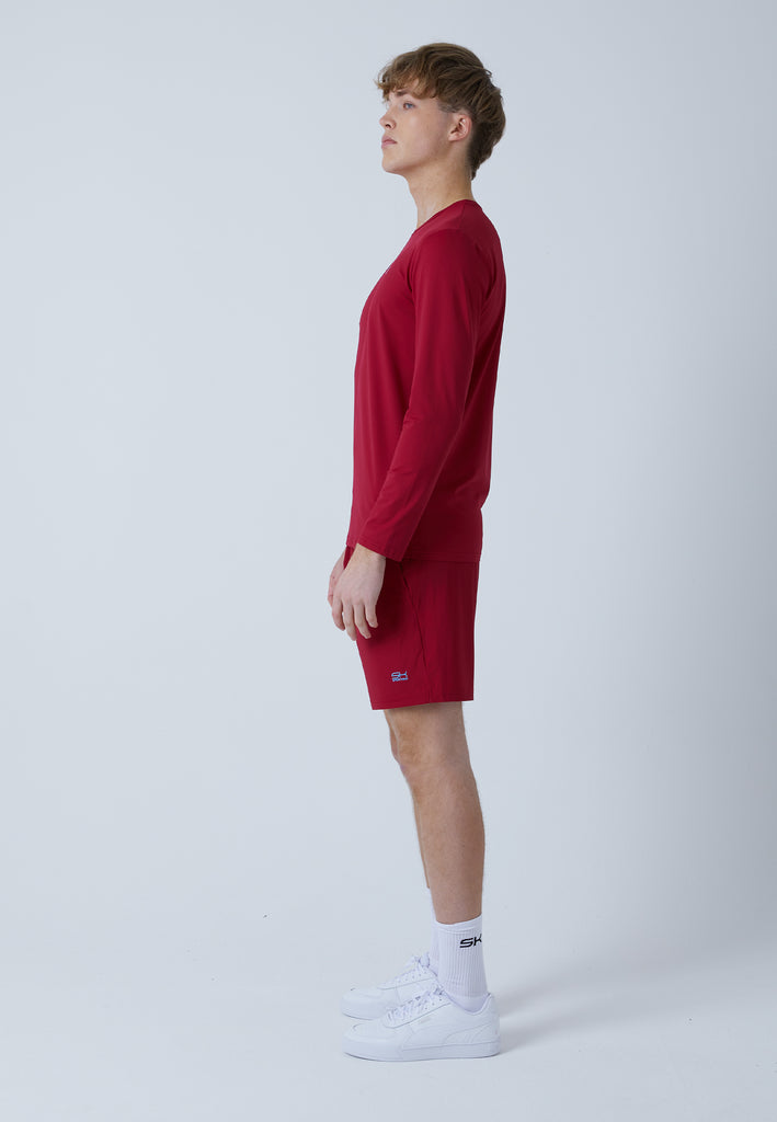 Jungen & Herren und Gender Tennis Rundhals Longsleeve Shirt, bordeaux rot von SPORTKIND