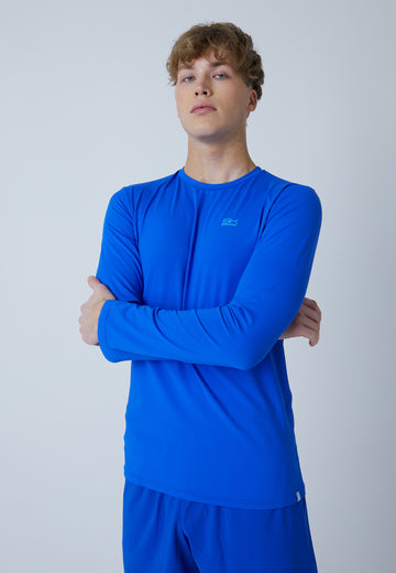 Jungen & Herren und Gender Tennis Rundhals Longsleeve Shirt, kobaltblau von SPORTKIND