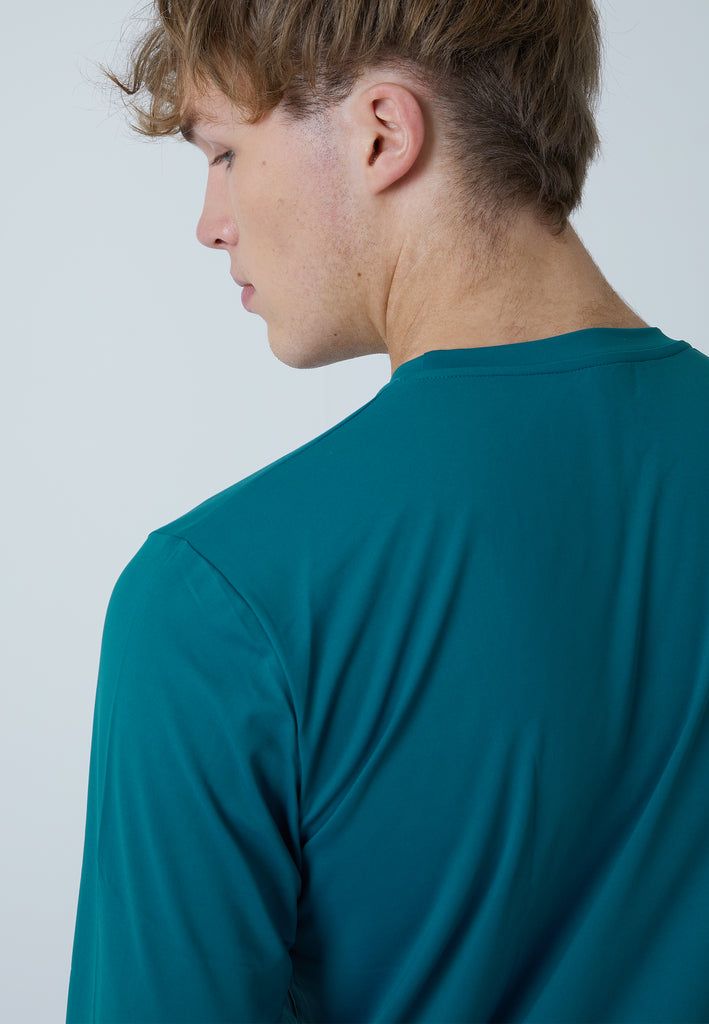 Jungen & Herren und Gender Tennis Rundhals Longsleeve Shirt, petrol grün von SPORTKIND